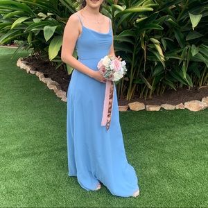 Azazie Daenerys Bridesmaid Dress in Steel Blue